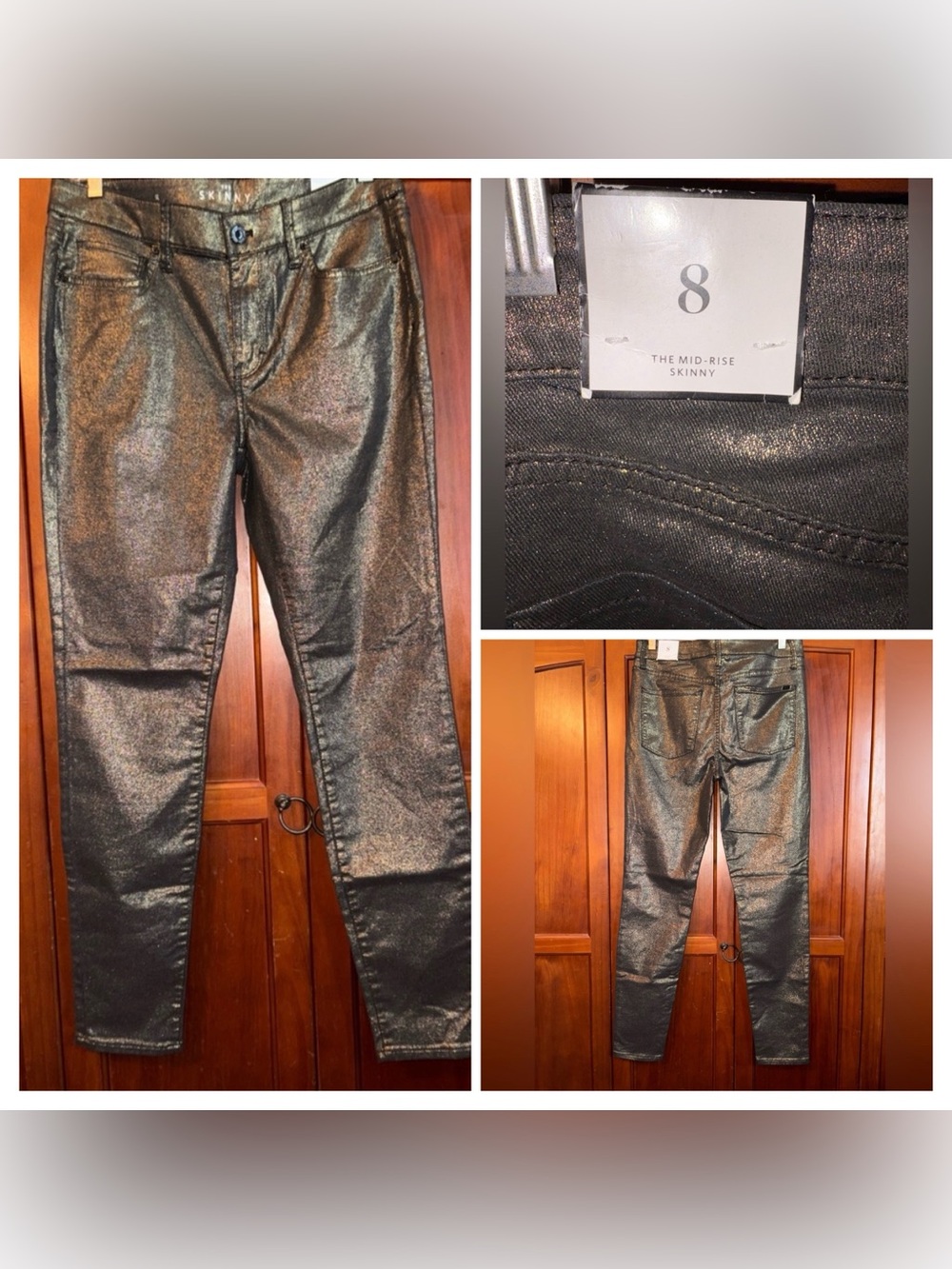 Whitehouse Blackmarket Metallic Gold Shimmer Pants #1680